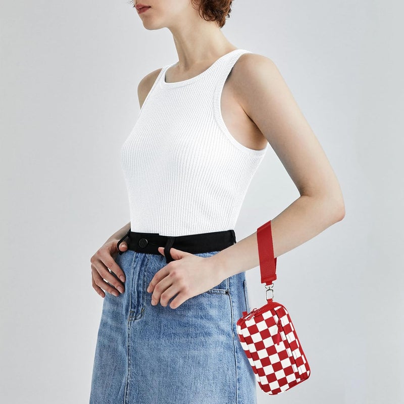 NEWROGENG Checkered WristleWallets for Women, RFID Wallet Crossbody with 4 Zippers, Credit Card Holder Cell Phone Organizer - Image 2